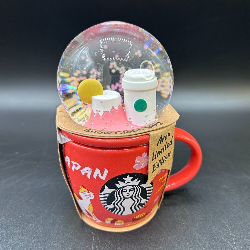 Starbucks Japan Snow Globe Mug 89mL Mt. Fuji Limited Edition New - Picture 1 of 11